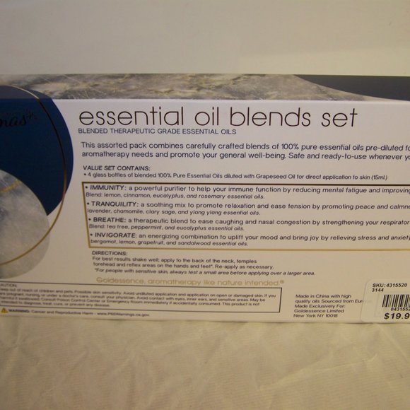 Gold Essence Aromas Essential Oil Blends Set - 4pk - Picture 2 of 2